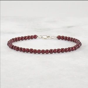 Garnet Gemstone Sterling Silver Bracelet